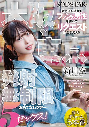 [Reducing Mosaic] Osaka → Tokyo - An unlimited hospitality tour that traverses the Tokaido and visits male fans and responds to all their requests. 5 sex! Shinkawa Sora