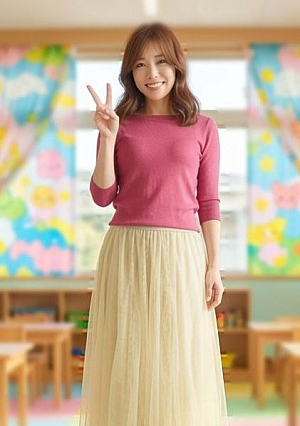 幼〇園の人妻保育士 笑顔が可愛い黒髪ロング先生が時に生〇徒のパ〇の巨根に寝取られる