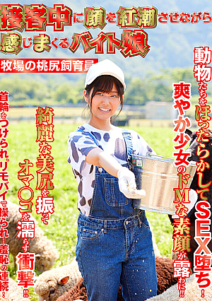 接客中に顔を紅潮させながら感じまくるバイト娘 牧場の桃尻飼育員