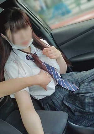受験前のセフレに運転中フェラ・自宅でプライベートハメ撮り〜普通科③ハーフツインの巨乳女子〜