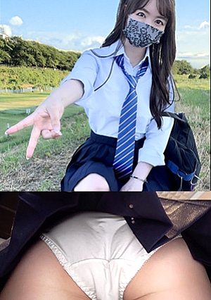 【19時間着用】白×ピンク・花柄綿パンツちゃん【女子こーこー生】