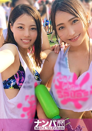 ファファスプラッシュナンパ パリピの集まるずぶ濡れフェスノリよく過ごせばギャルと飲める車で送るよとホテルに連れ込めば…その後は水着でツイスターヤリマンギャルと浮気初心者、大学生2人組は互いのSEXに興味津々の巻【4P乱交】