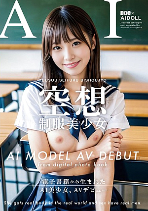 [From The AI Photobook!] Fantasy Uniformed Beautiful Girl AI MODEL AV DEBUT Small Tits #1 ~ AI Beautiful Girl Born From An E-book Makes Her AV Debut ~