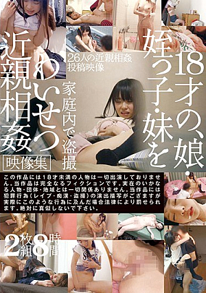 娘、姪っ子、妹を家庭内で盗撮わいせつ近親相姦映像集 8時間