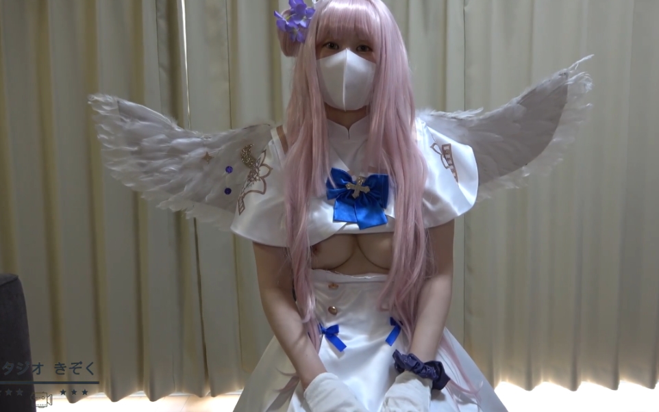 BAka Sacred GardenKa fluffy natural Gcup Maria-chan creampie while being white tights from cosplay paizuri